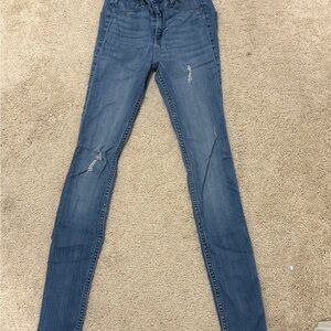 Hollister Women's Distressed Blue Skinny Jeans